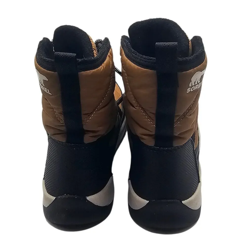 Sorel Kids Elk/Black Whitney II Short Lace Snow Waterproof Winter Utility Boots